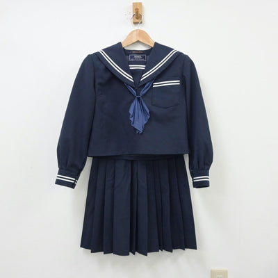 【中古】静岡県 豊田中学校 女子制服 3点（セーラー服・スカート）sf013922