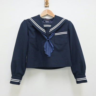 【中古】静岡県 豊田中学校 女子制服 3点（セーラー服・スカート）sf013922