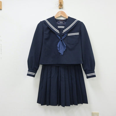 【中古】静岡県 豊田中学校 女子制服 3点（セーラー服・スカート）sf013923