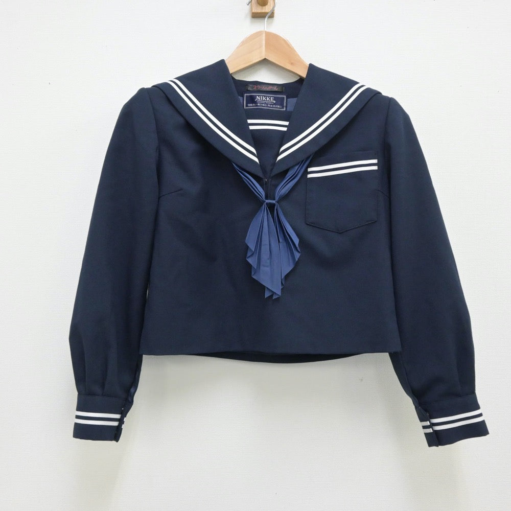 【中古】静岡県 豊田中学校 女子制服 3点（セーラー服・スカート）sf013923