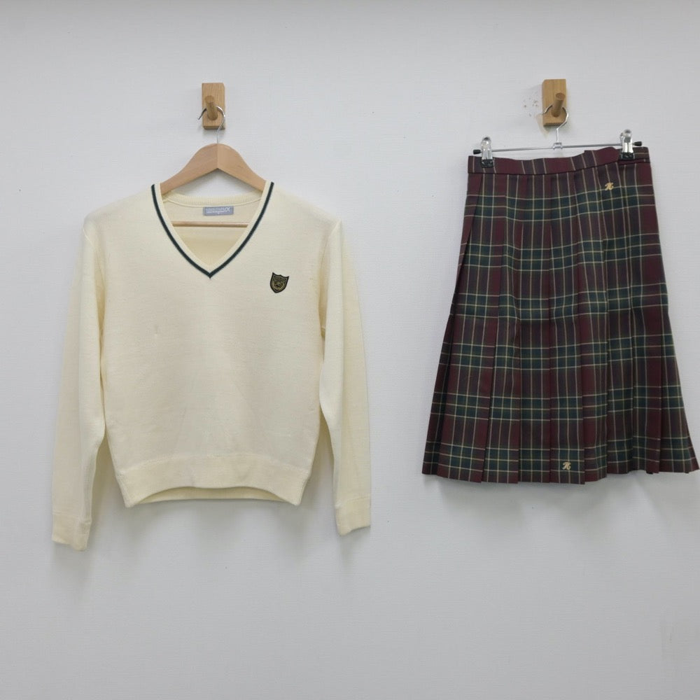 【中古】大阪府 日根野高等学校 女子制服 4点（ブレザー・ニット・スカート）sf013928