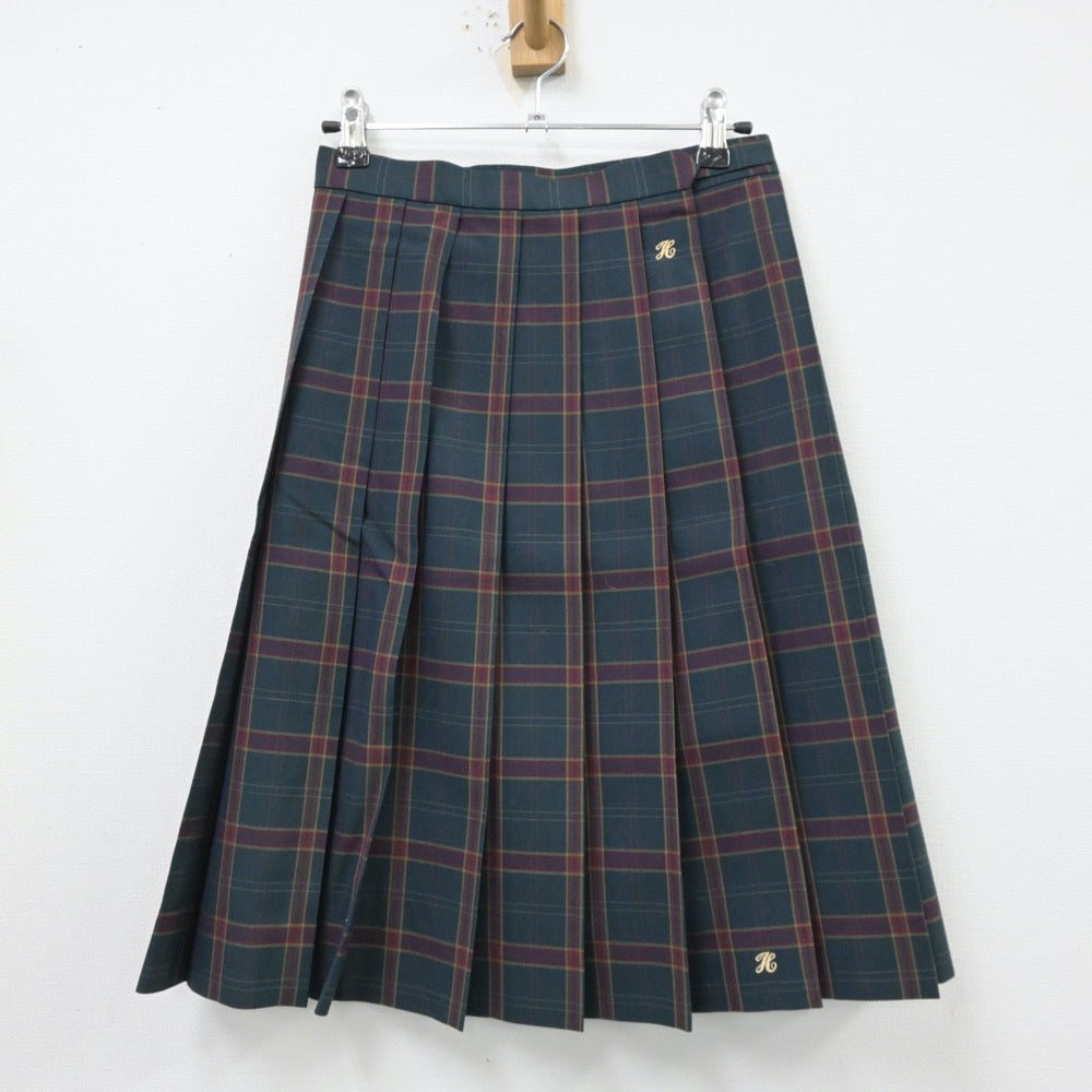 【中古】大阪府 日根野高等学校 女子制服 3点（ニットベスト・スカート）sf013929