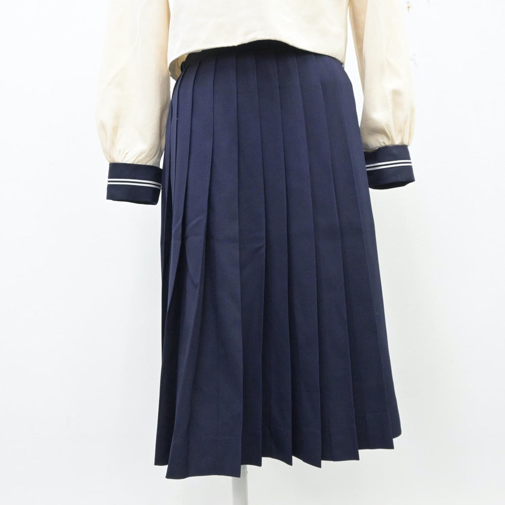 【中古】東京都 國學院大學久我山中学高等学校 女子制服 3点（セーラー服・ニット・スカート）sf013932