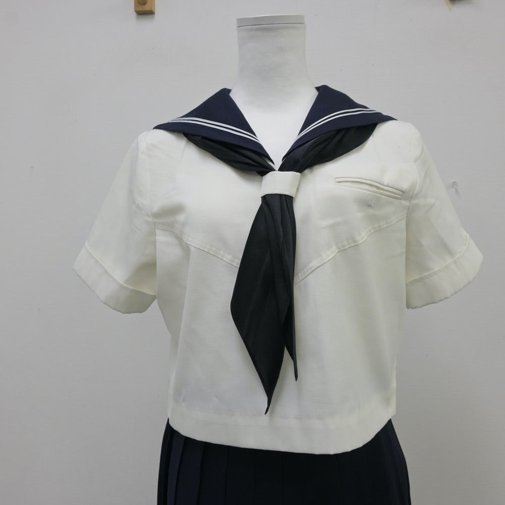 【中古】東京都 國學院大學久我山中学高等学校 女子制服 4点（セーラー服・ニット・スカート）sf013933