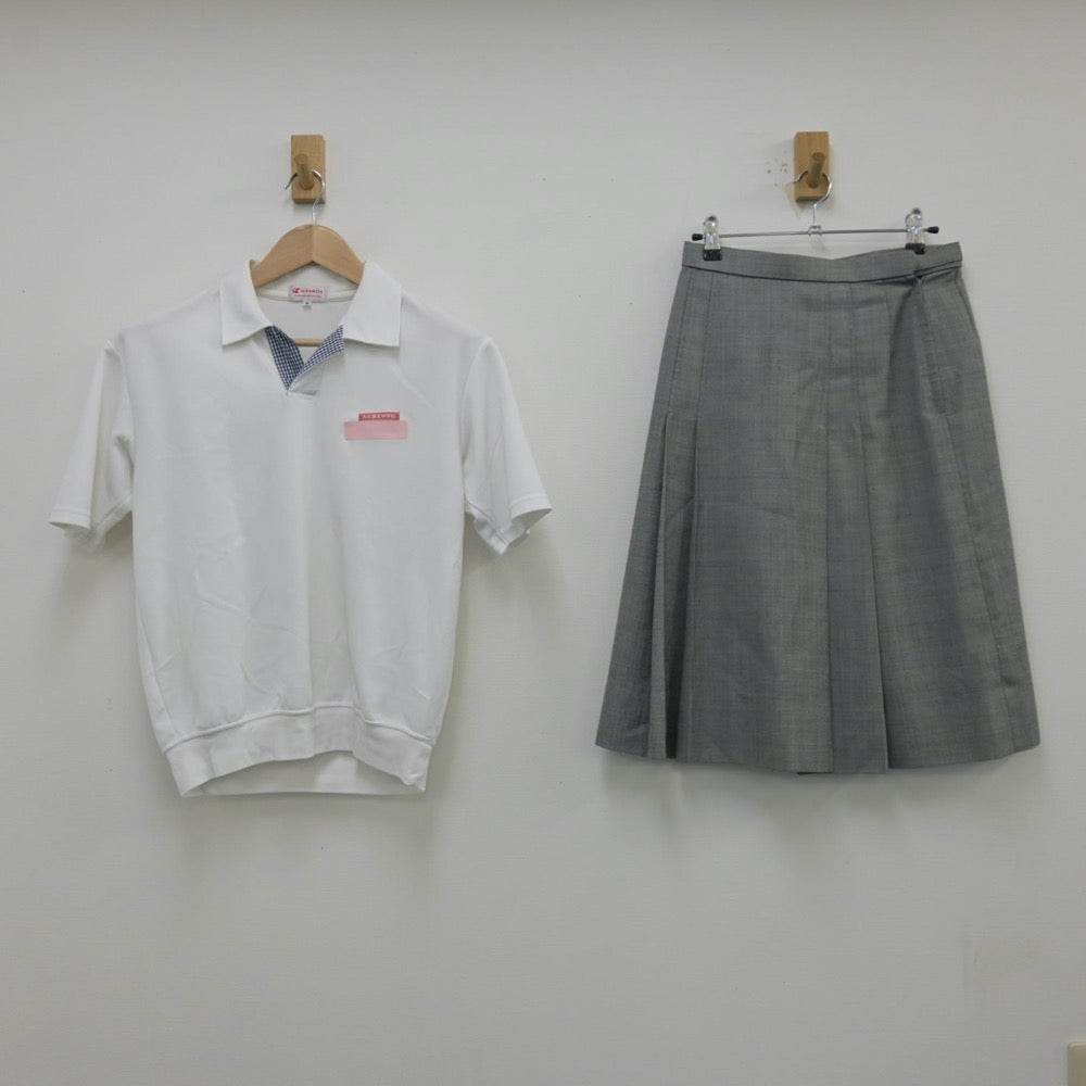 【中古】兵庫県 大久保北中学校 女子制服 2点（シャツ・スカート）sf013940