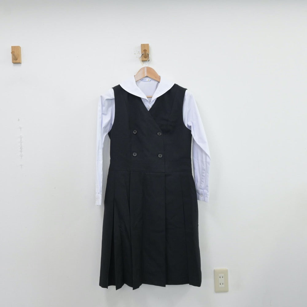 【中古】兵庫県 関西学院中学部 女子制服 3点（ブレザー・シャツ・ジャンパースカート）sf013942