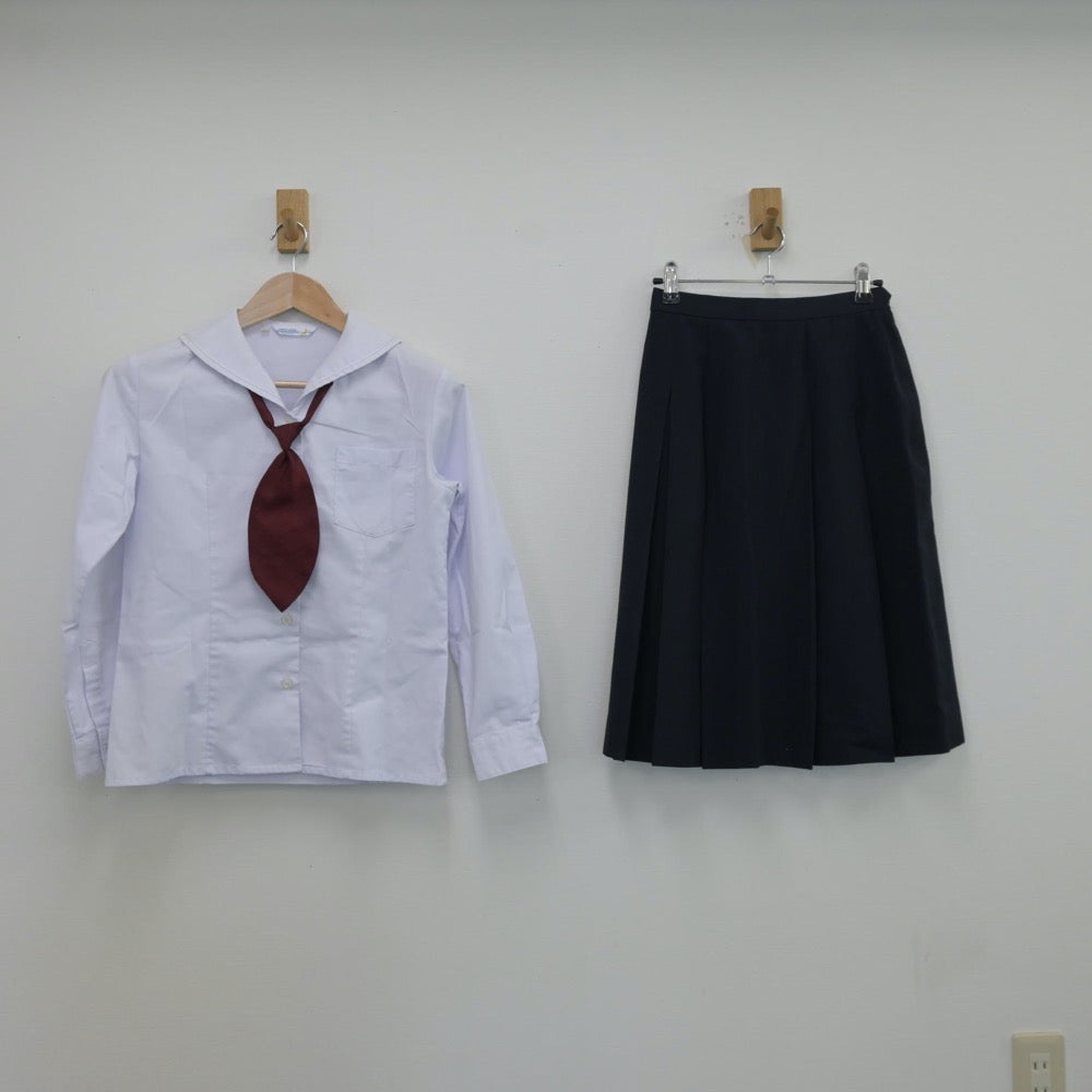 【中古】兵庫県 関西学院中学部 女子制服 3点（シャツ・スカート）sf013944