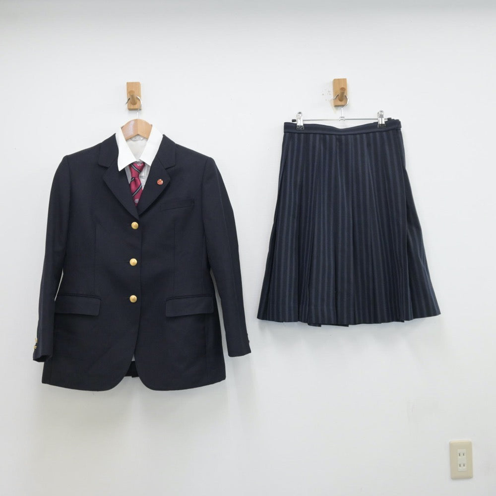 【中古】福島県 会津学鳳高等学校 女子制服 5点（ブレザー・シャツ・スカート）sf013968