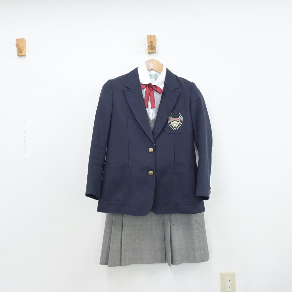 【中古】兵庫県 大久保北中学校 女子制服 5点（ブレザー・シャツ・ベスト・スカート）sf013969