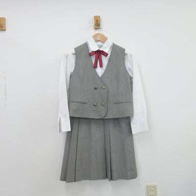 【中古】兵庫県 大久保北中学校 女子制服 5点（ブレザー・シャツ・ベスト・スカート）sf013969