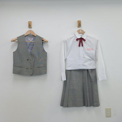 【中古】兵庫県 大久保北中学校 女子制服 5点（ブレザー・シャツ・ベスト・スカート）sf013969