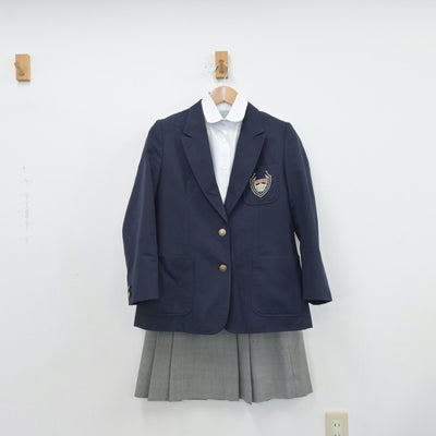 【中古】兵庫県 大久保北中学校 女子制服 4点（ブレザー・シャツ・ベスト・スカート）sf013970