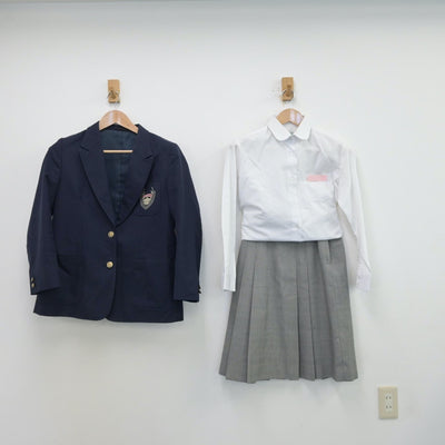 【中古】兵庫県 大久保北中学校 女子制服 4点（ブレザー・シャツ・ベスト・スカート）sf013970