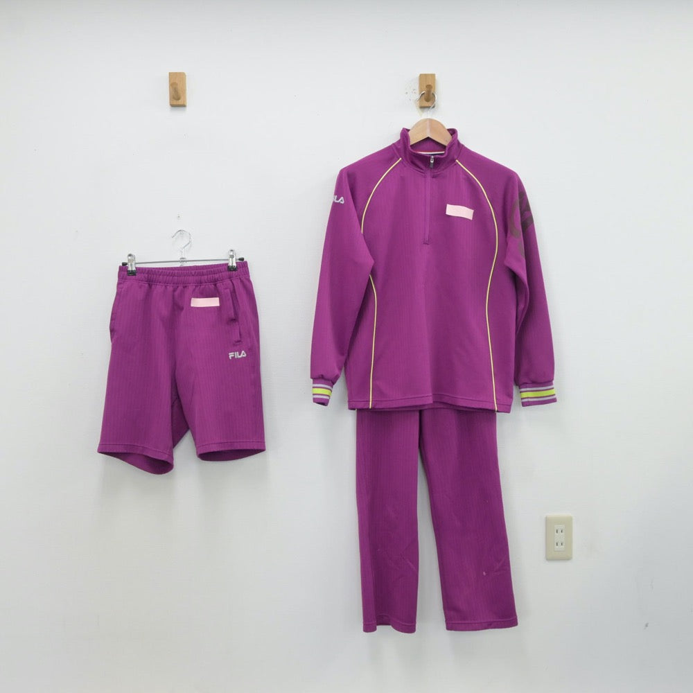 【中古】石川県 錦丘中学校 女子制服 3点（ジャージ 上・ジャージ 下・体操服 下）sf013971