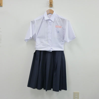 【中古】京都府 峰山中学校 女子制服 2点（シャツ・スカート）sf013991