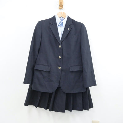 【中古】熊本県 熊本市立千原台高等学校 女子制服 4点（ブレザー・ベスト・シャツ・スカート）sf013995