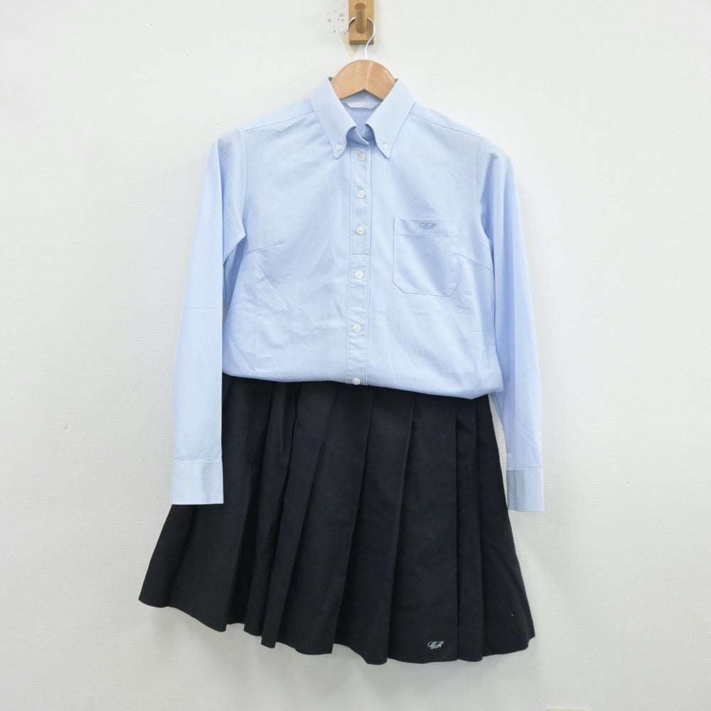 【中古】熊本県 熊本市立千原台高等学校 女子制服 2点（シャツ・スカート）sf013996