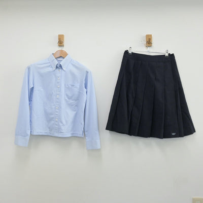 【中古】熊本県 熊本市立千原台高等学校 女子制服 2点（シャツ・スカート）sf013996