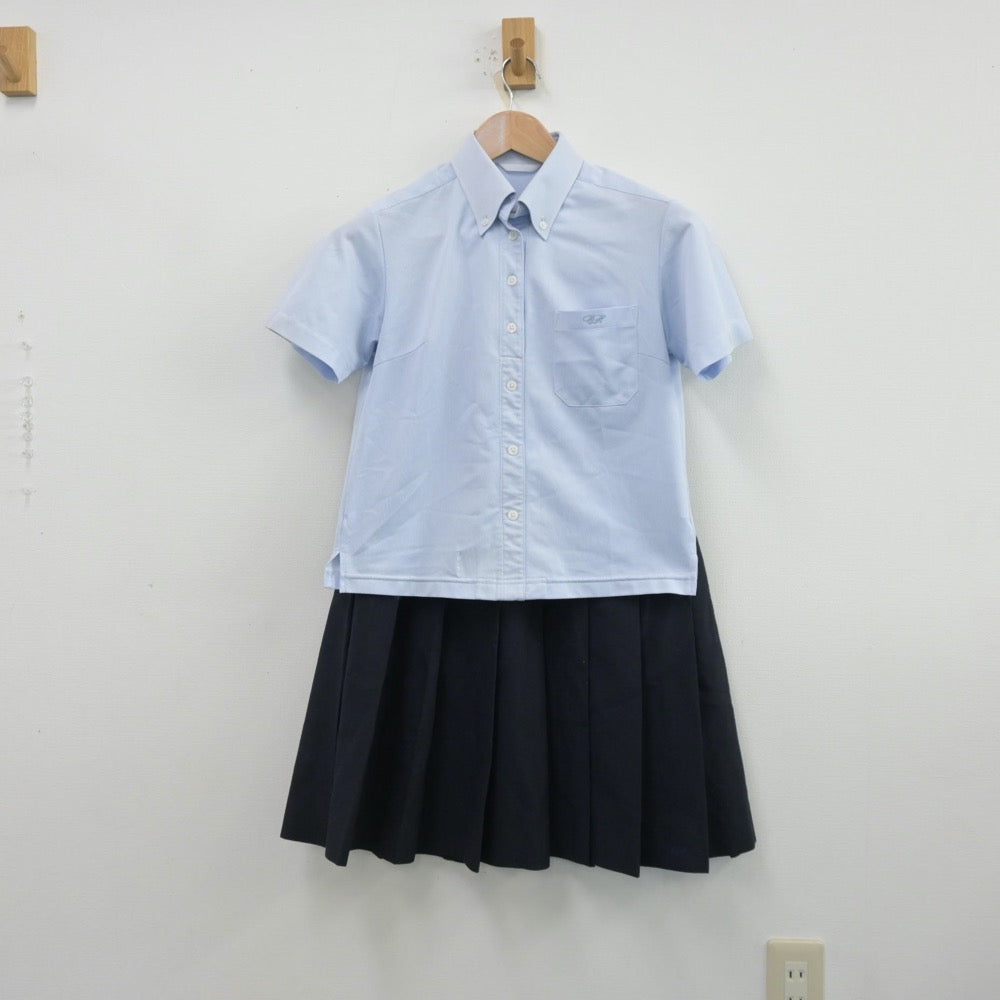 【中古】熊本県 熊本市立千原台高等学校 女子制服 2点（シャツ・スカート）sf013997