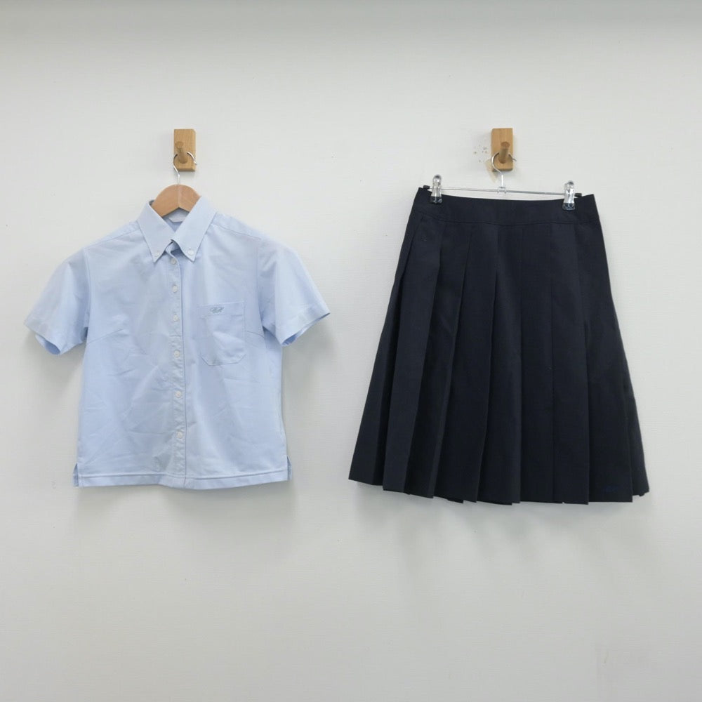 【中古】熊本県 熊本市立千原台高等学校 女子制服 2点（シャツ・スカート）sf013997