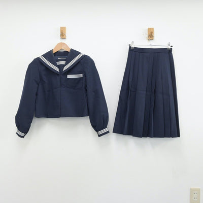 【中古】静岡県 福田中学校 女子制服 2点（セーラー服・スカート）sf013999