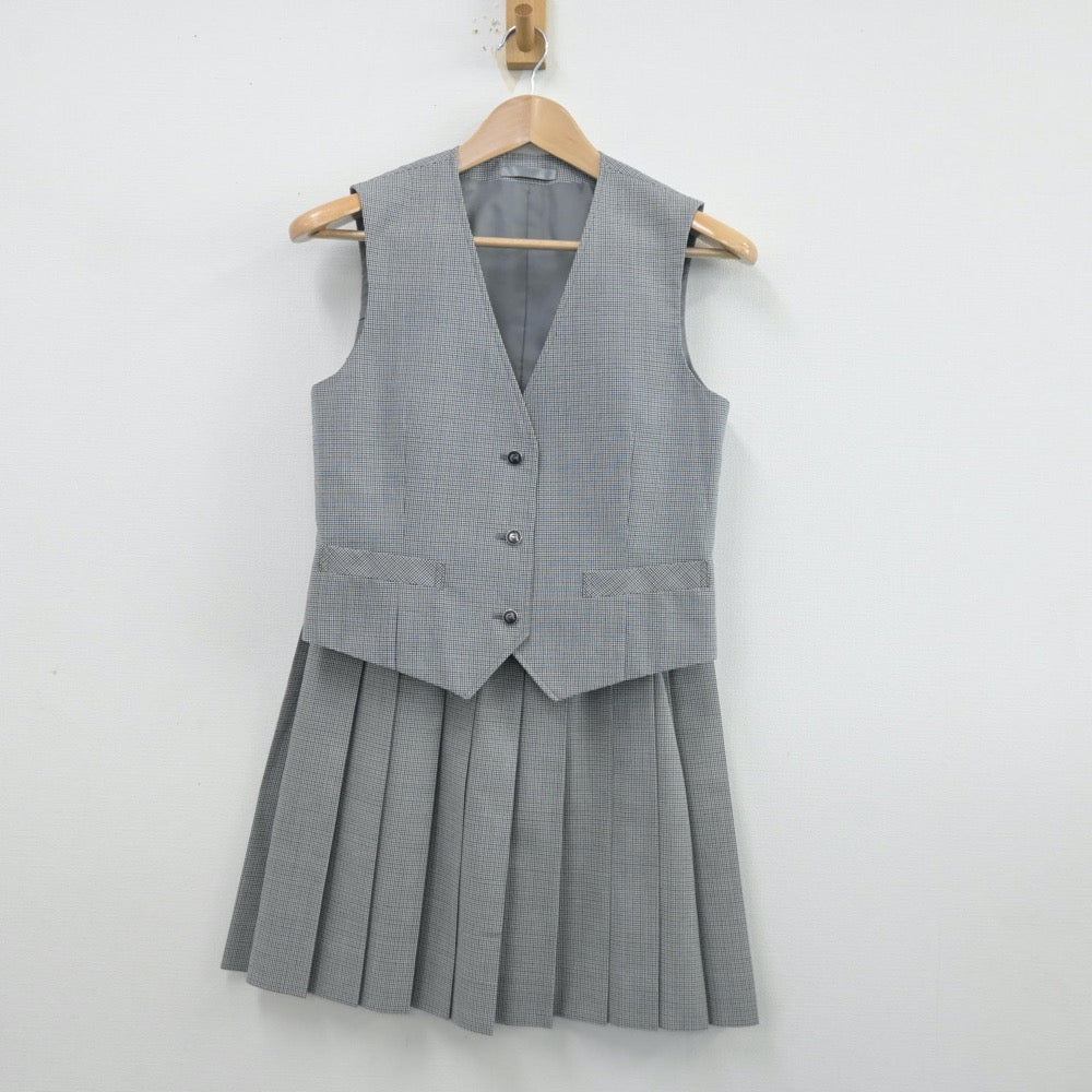 【中古】東京都 桐光学園中学・高等学校 女子制服 2点（ベスト・スカート）sf014006