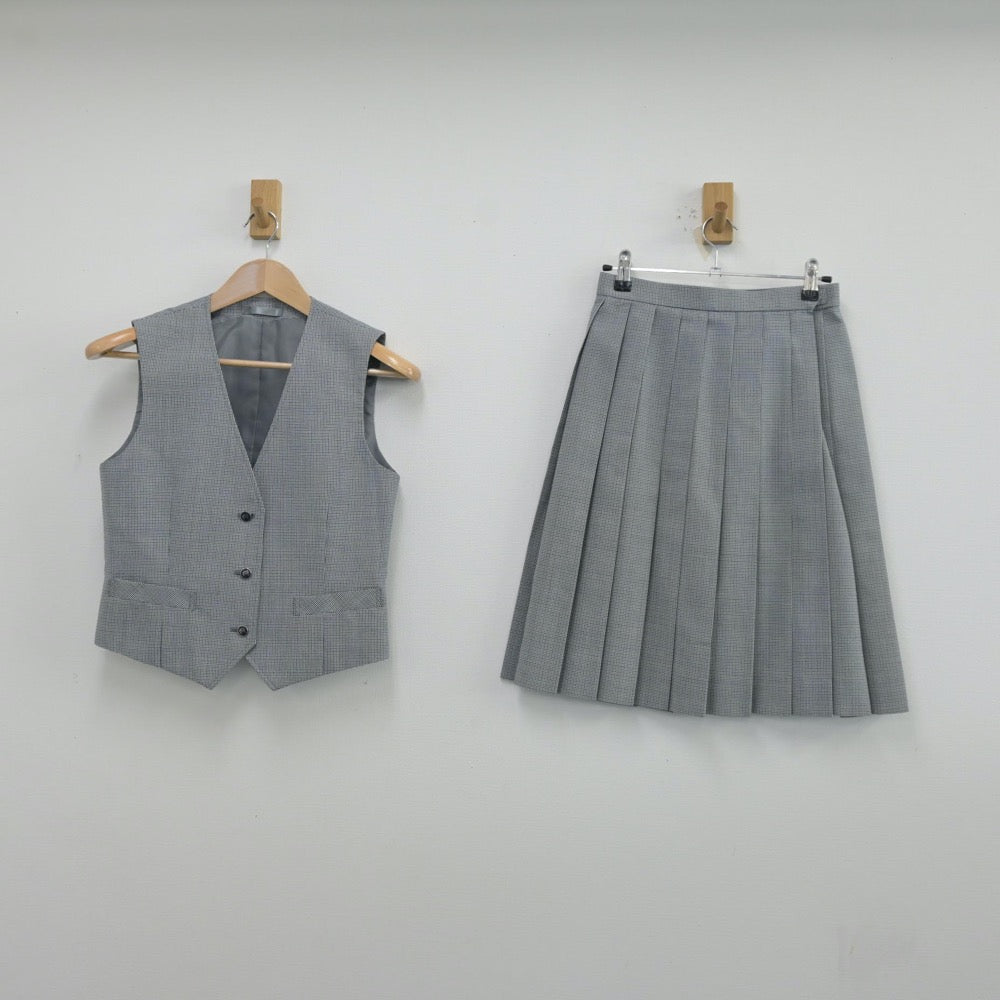 【中古】東京都 桐光学園中学・高等学校 女子制服 2点（ベスト・スカート）sf014006