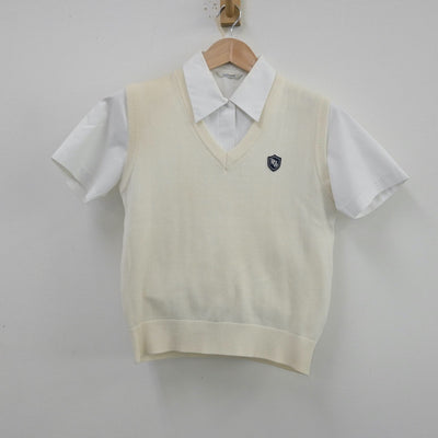 【中古】東京都 山脇学園中学校、高等学校 女子制服 2点（シャツ・ニットベスト）sf014014