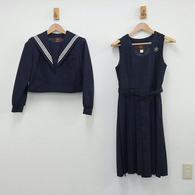 【中古】福岡県 福岡県立京都高等学校 女子制服 2点（セーラー服・ジャンパースカート）sf014033