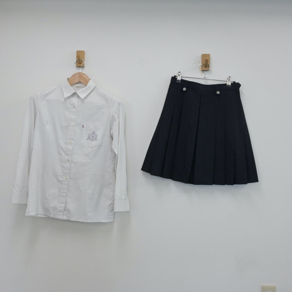 【中古】三重県 三重高等学校 女子制服 5点（ブレザー・ニット・シャツ・スカート）sf014048