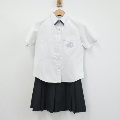 【中古】三重県 三重高等学校 女子制服 3点（シャツ・ニット・スカート）sf014049