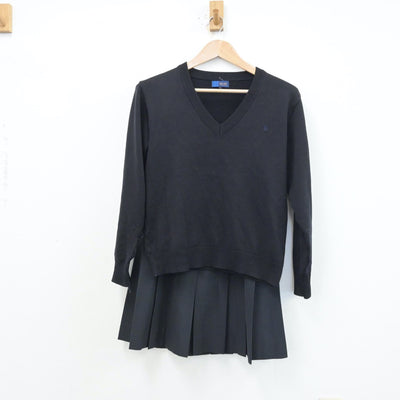 【中古】三重県 三重高等学校 女子制服 3点（シャツ・ニット・スカート）sf014049