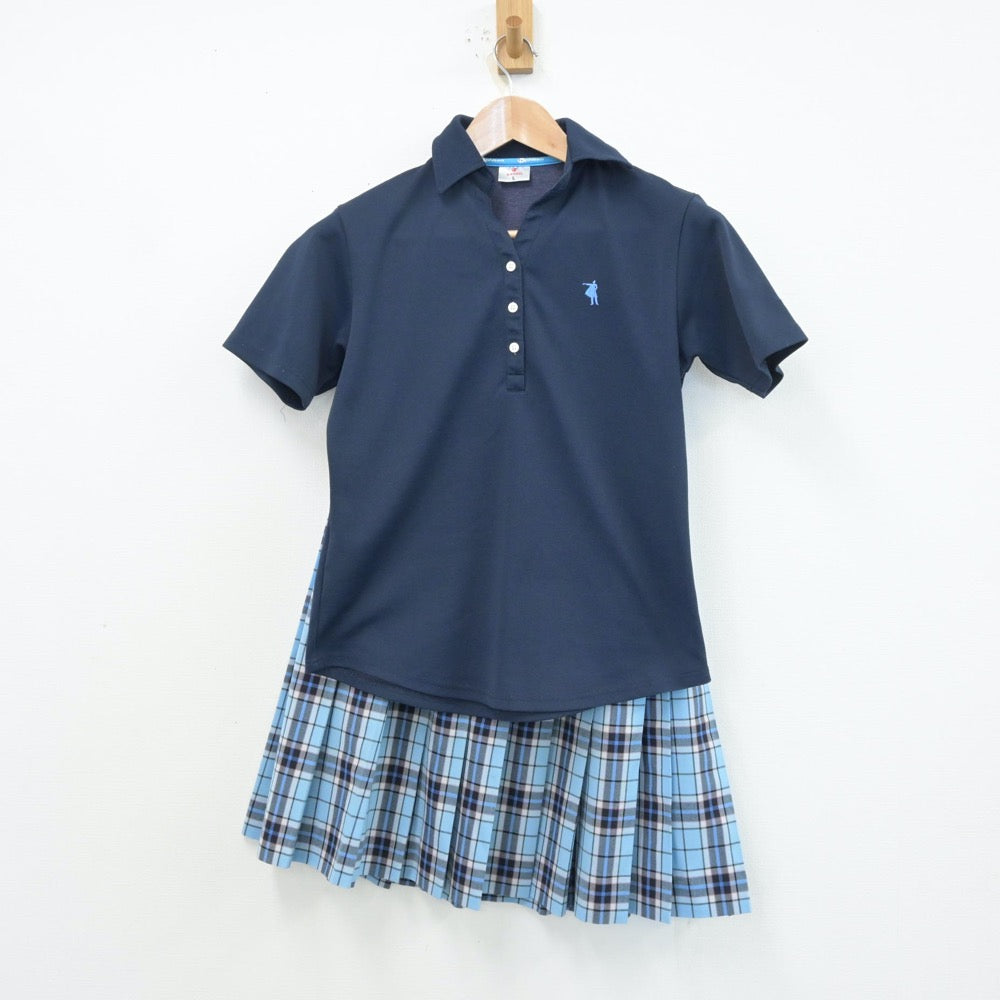 【中古】神奈川県 クラーク国際高等学校 女子制服 5点（シャツ・シャツ・ニットベスト・スカート）sf014055