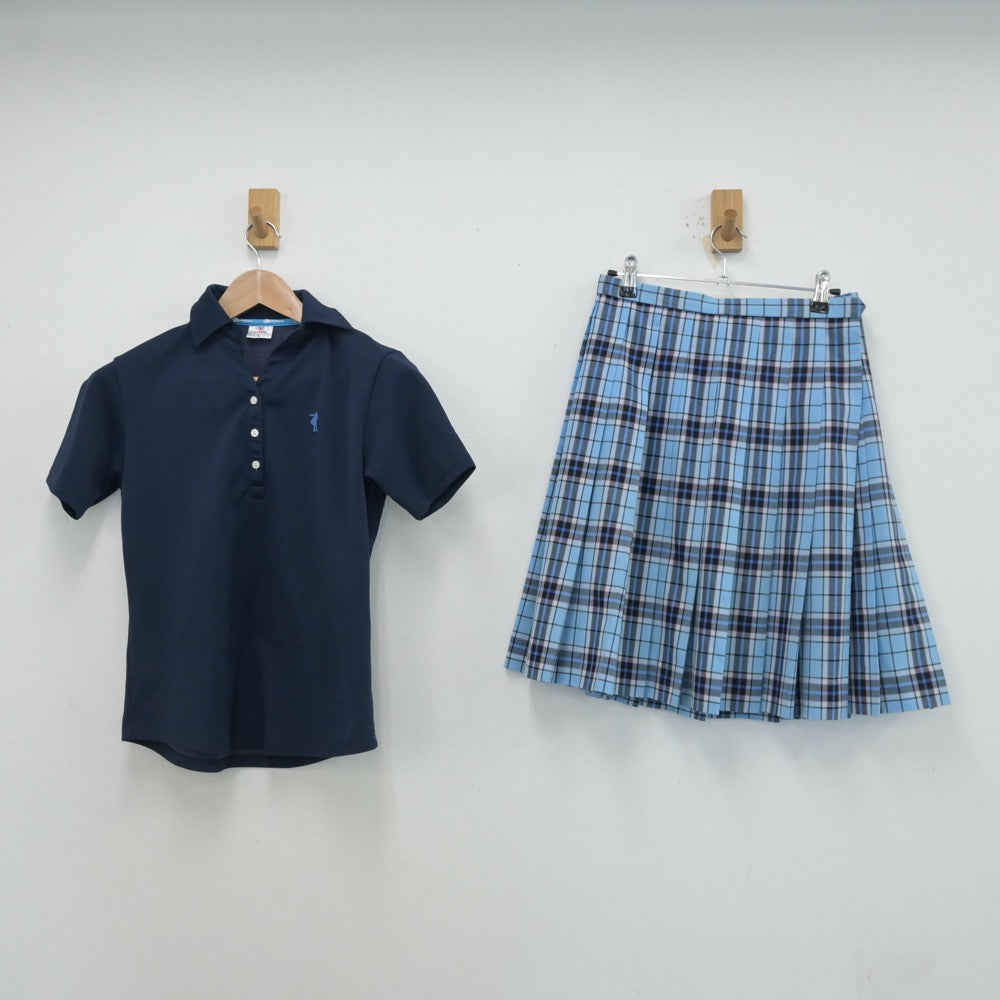 【中古】神奈川県 クラーク国際高等学校 女子制服 5点（シャツ・シャツ・ニットベスト・スカート）sf014055