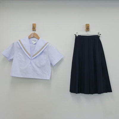 【中古】愛知県 雁が音中学校 女子制服 3点（セーラー服・スカート）sf014060