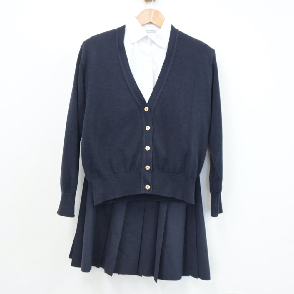 【中古】茨城県 聖徳大学附属取手聖徳女子高等学校 女子制服 3点（シャツ・ニット・スカート）sf014064