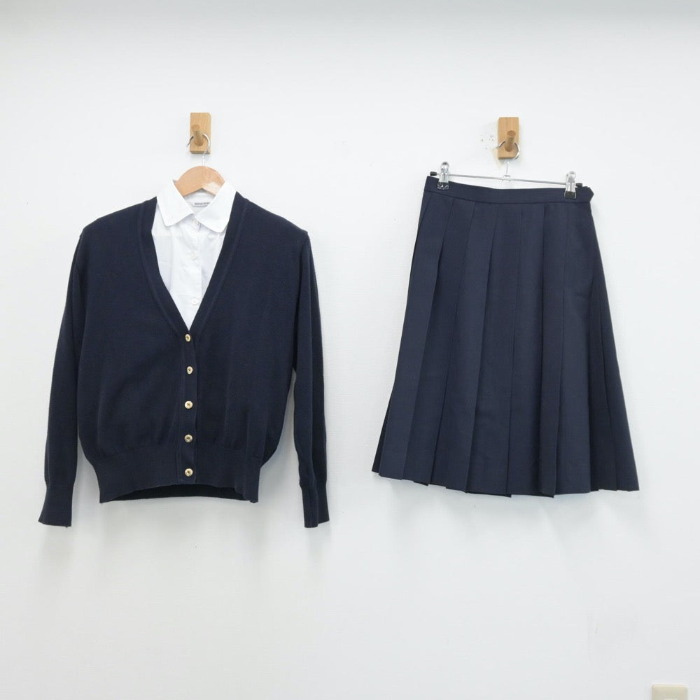 【中古】茨城県 聖徳大学附属取手聖徳女子高等学校 女子制服 3点（シャツ・ニット・スカート）sf014064