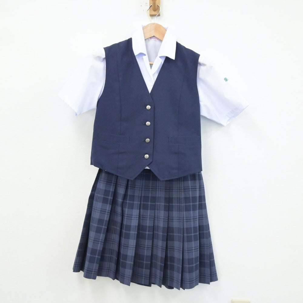 【中古】栃木県 白鴎大学足利高等学校/富田キャンパス 女子制服 3点（シャツ・ベスト・スカート）sf014072