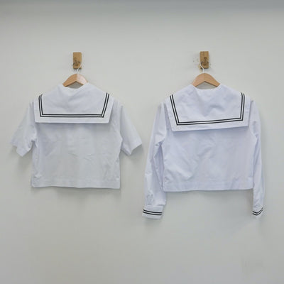 【中古】群馬県 笠懸南中学校 女子制服 4点（セーラー服・スカート）sf014075