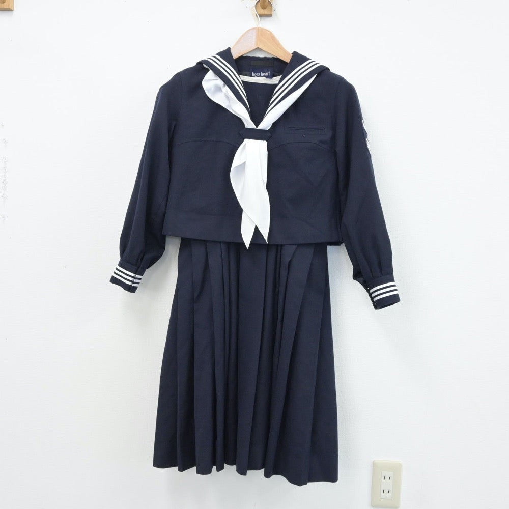 【中古】栃木県 共立女子中学高等学校 女子制服 3点（セーラー服・スカート）sf014076