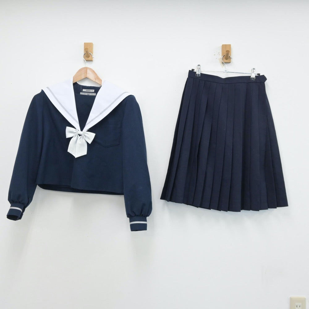 【中古】愛知県 西春高等学校 女子制服 3点（セーラー服・スカート）sf014078