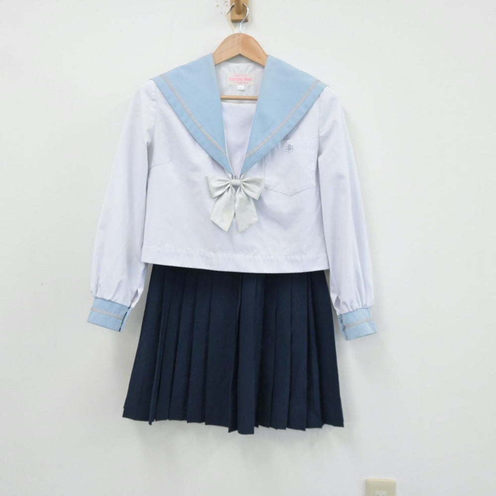 【中古】愛知県 西春高等学校 女子制服 4点（セーラー服・スカート）sf014079
