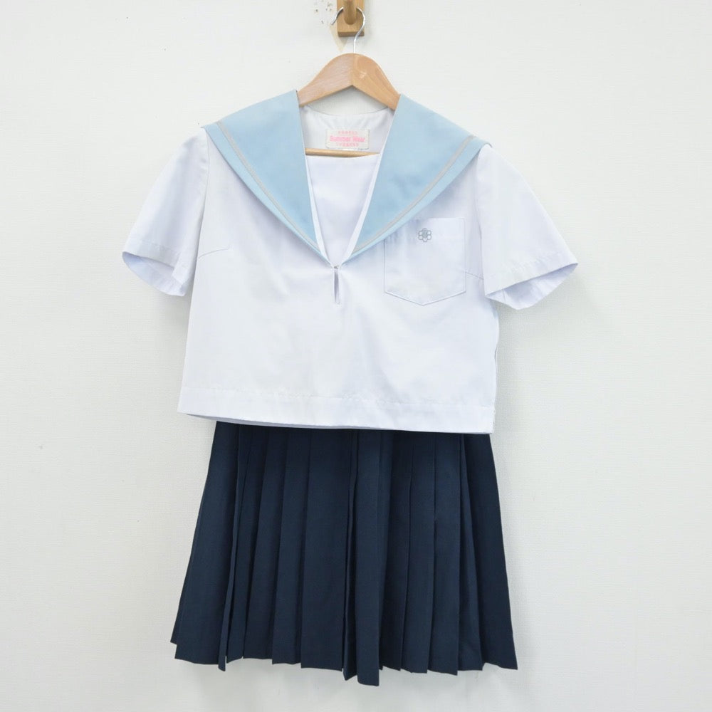 【中古】愛知県 西春高等学校 女子制服 4点（セーラー服・スカート）sf014079