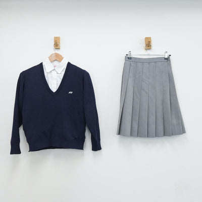 【中古】神奈川県 平塚学園高等学校 女子制服 3点（シャツ・ニット・スカート）sf014087