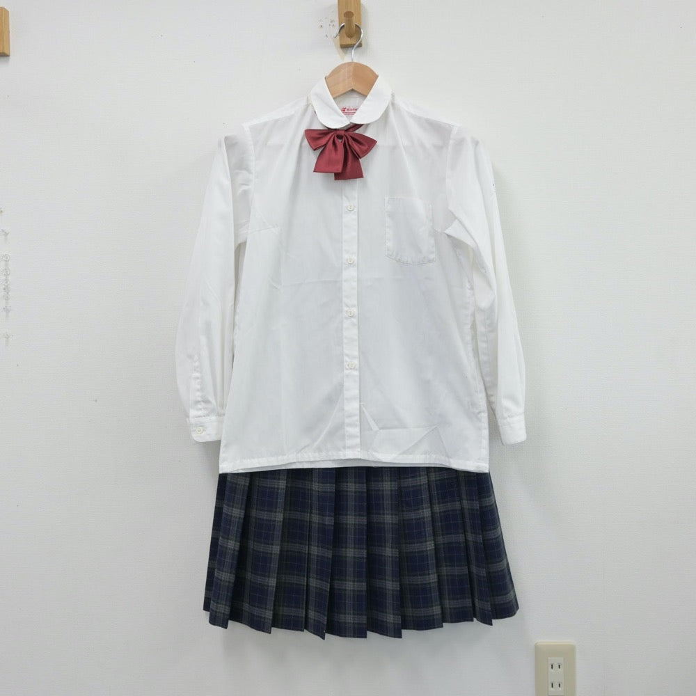 【中古】長野県 広徳中学校 女子制服 5点（ブレザー・シャツ・ニット・スカート）sf014091