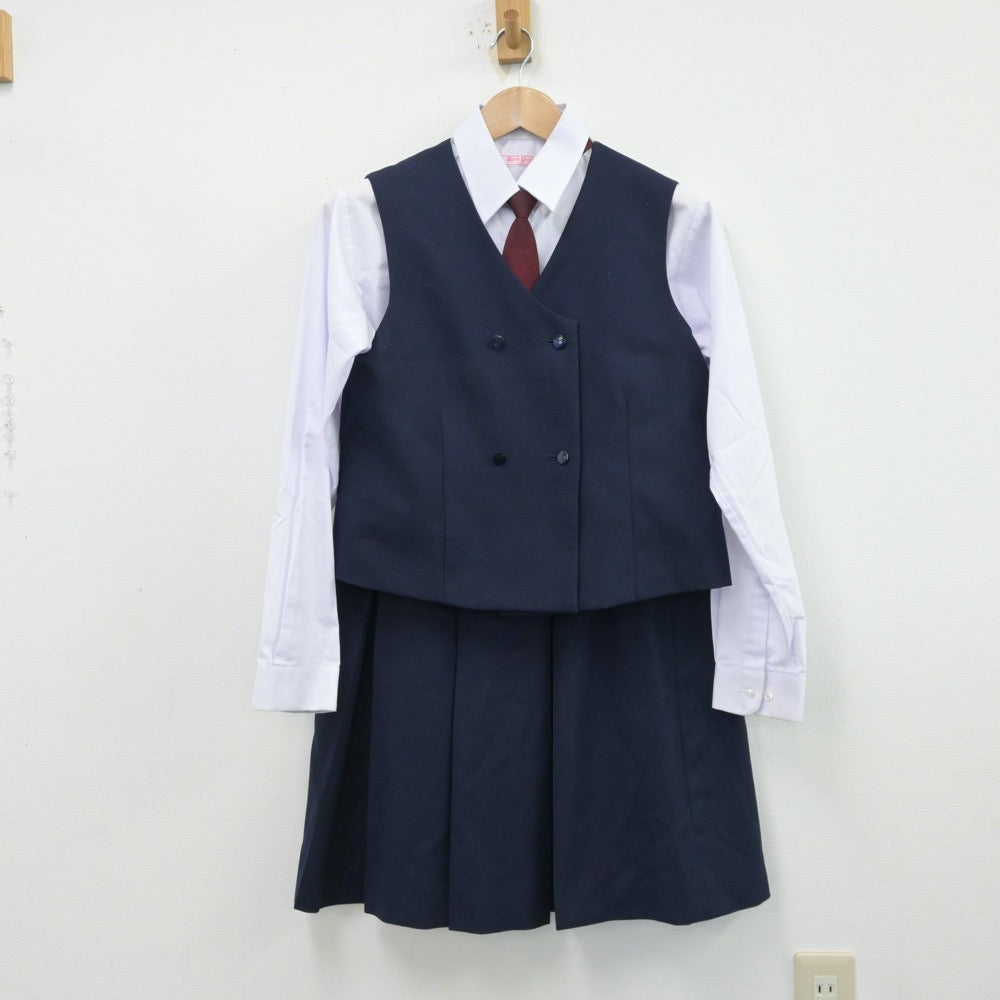 【中古】埼玉県 東中学校 女子制服 5点（ブレザー・シャツ・ベスト・スカート）sf014101