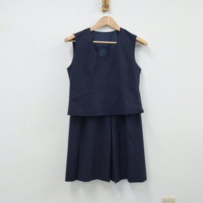 【中古】東京都 緑中学校 女子制服 2点（ベスト・スカート）sf014105