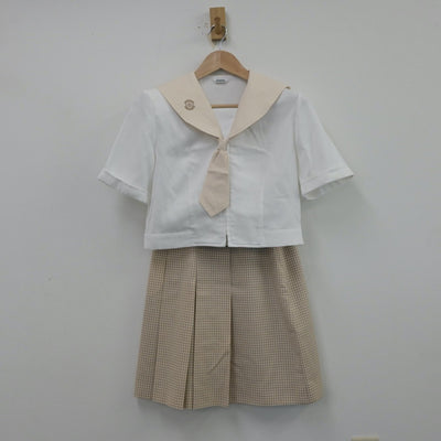 【中古】愛媛県 松山東雲高等学校 女子制服 6点（セーラー服・ニットベスト・スカート）sf014109