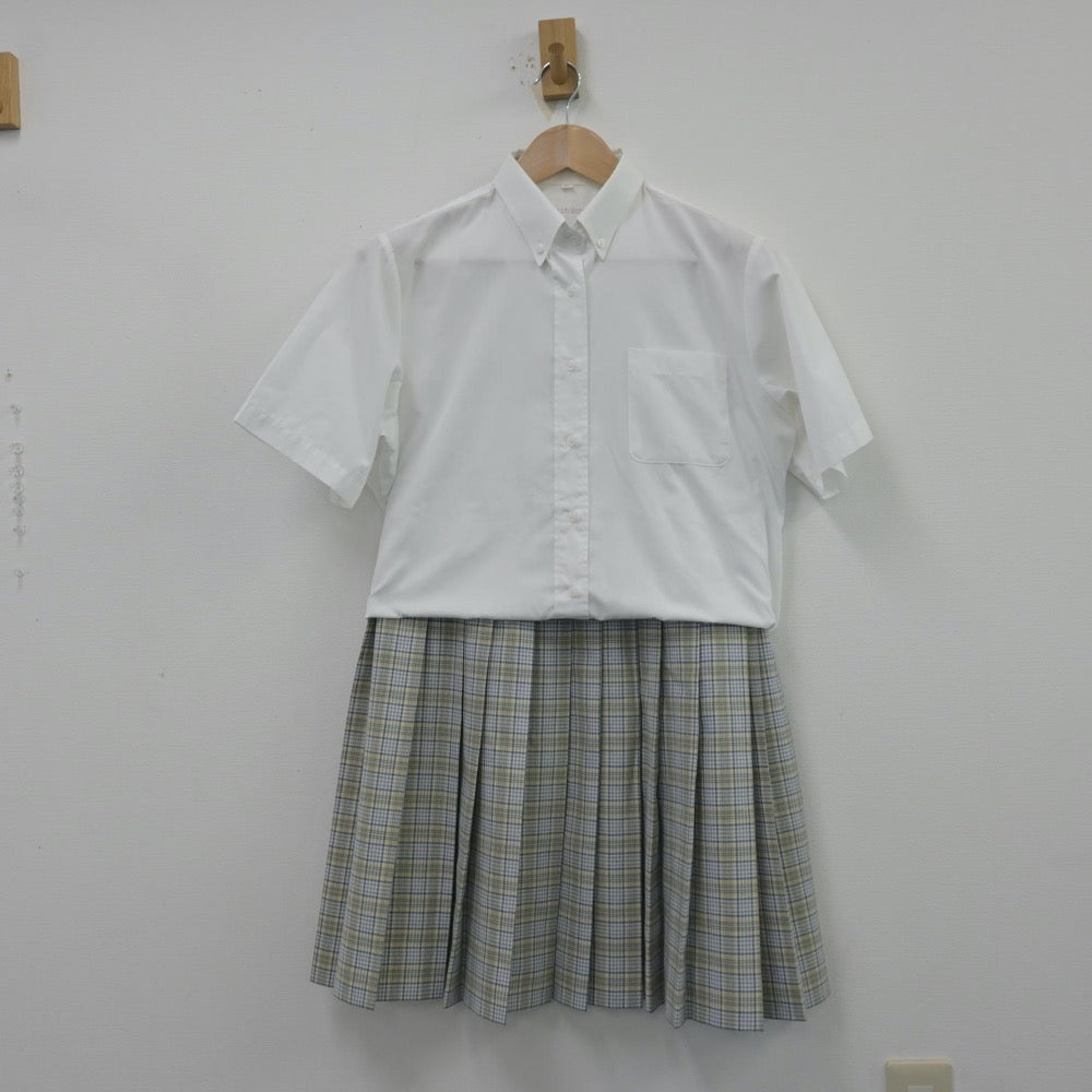 【中古】青森県 黒石商業高等学校 女子制服 3点（シャツ・スカート）sf014123