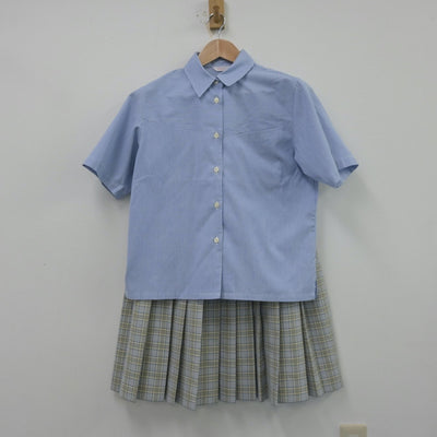 【中古】青森県 黒石商業高等学校 女子制服 3点（シャツ・スカート）sf014123